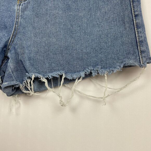 Liquor n Poker Cut-Off Frayed Jean Shorts Size 16 Blue Denim Festival Boho Beach - Picture 4 of 14